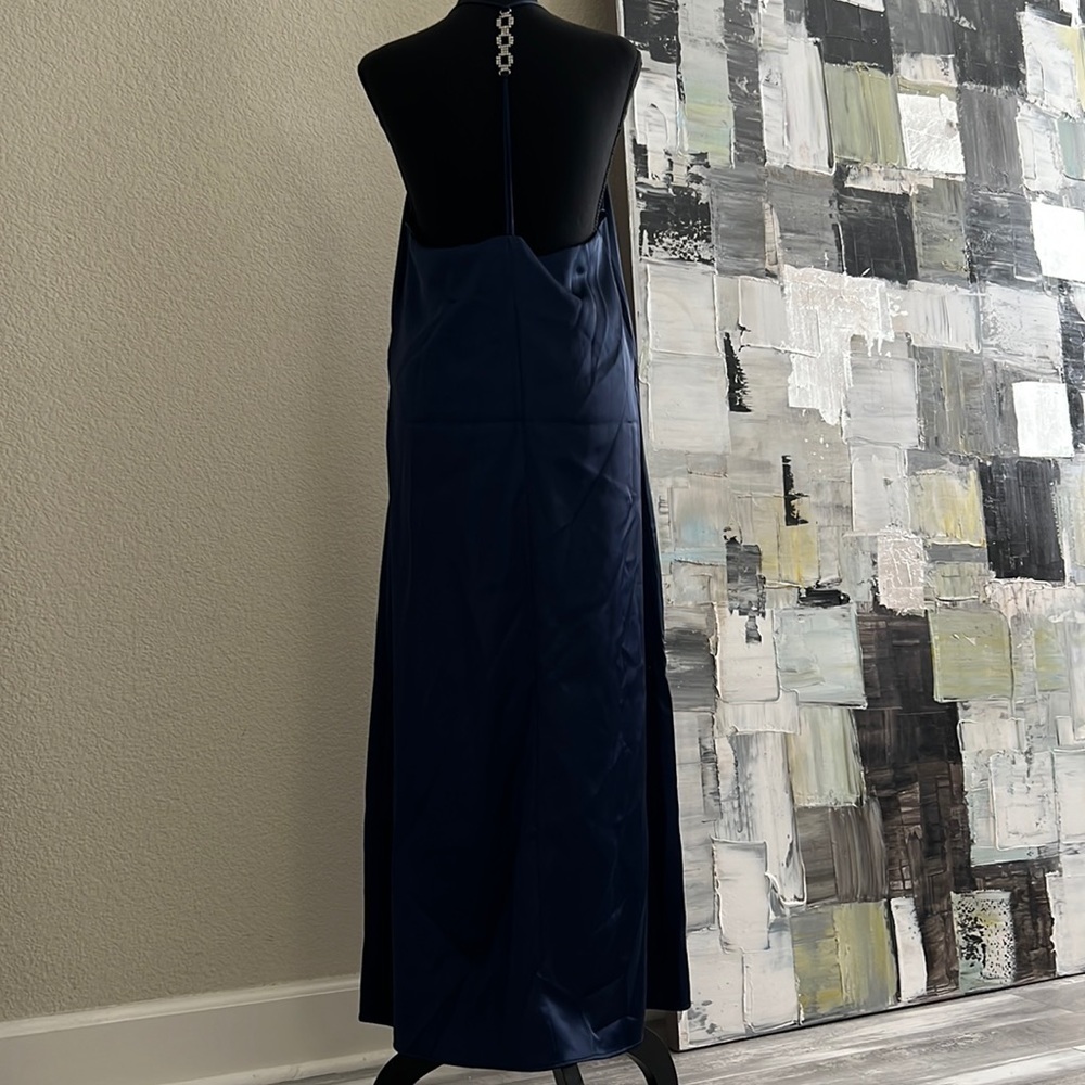 Zara Midnight Blue Jewel Strap Slip Dress - Picture 11 of 11